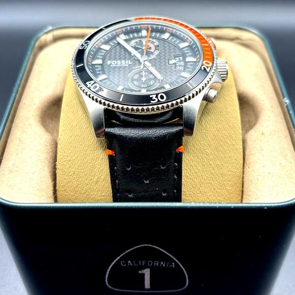 Fossil Wakefield Chronograph CH2953 Mens Stainless Steel Watch Black Dial 44mm - Picture 1 of 17